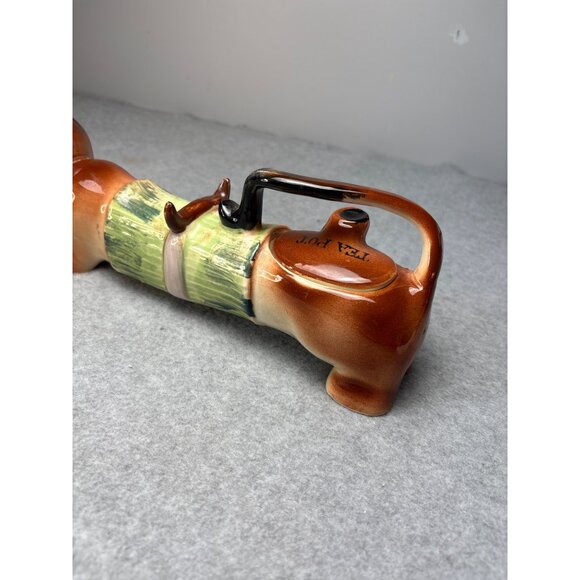 Vintage Ceramic Dachshund Dog Teapot 14" long - Picture 4 of 12